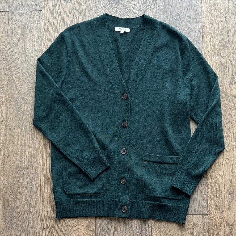 Madewell Green Cardigan Sweater